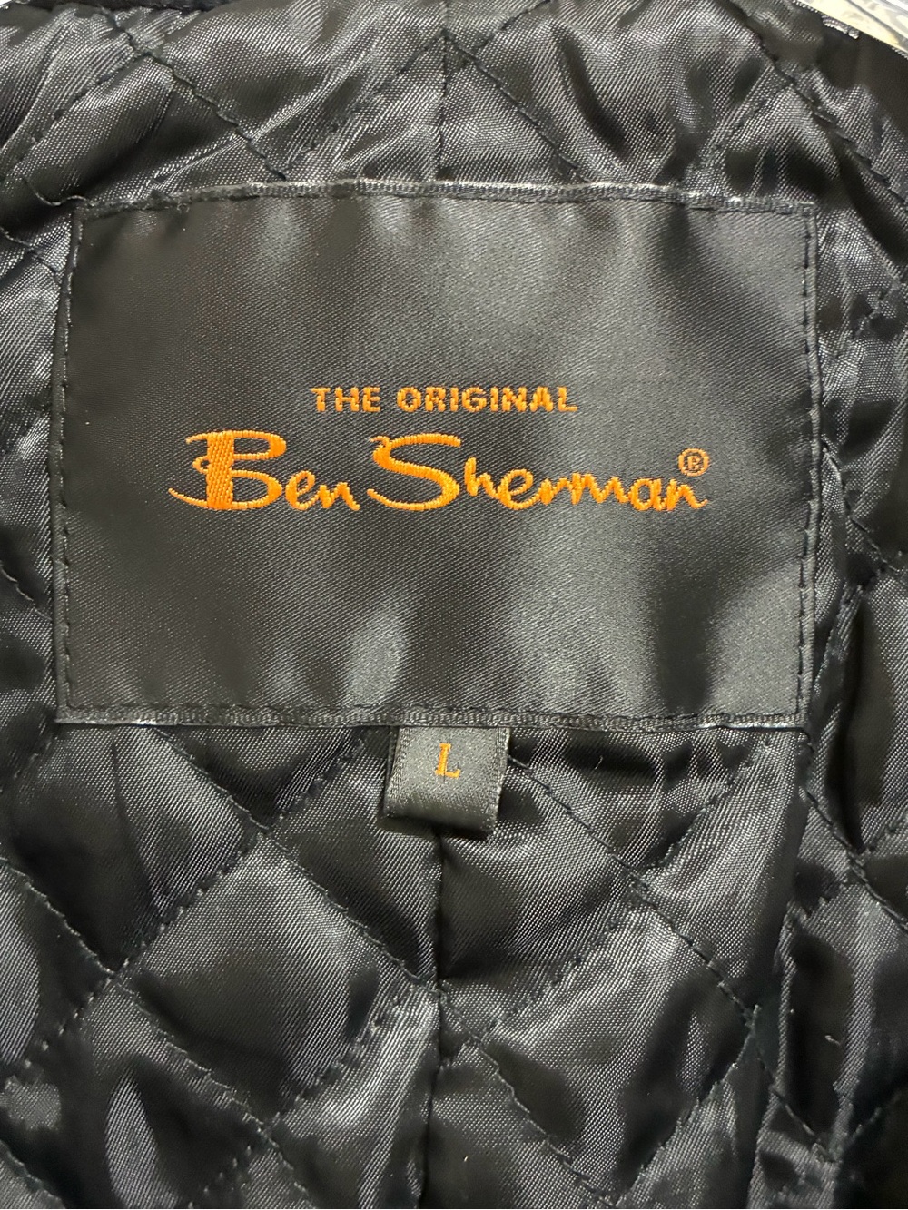 Ben Sherman Coat Large Wool Blend Black Jacket Quilted Lined Utility Pockets Men - Picture 3 of 14